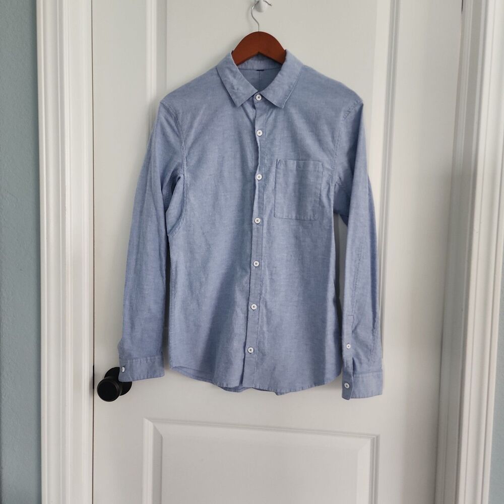 Lululemon Commission Shirt Mens Size S Blue Button Down Oxford Long Sleeve